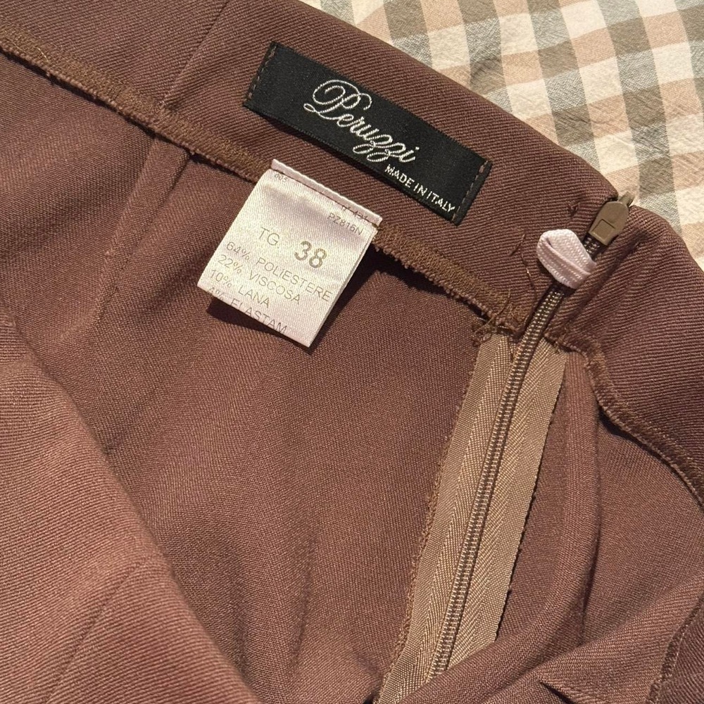 Brown Italian straight-leg trousers by Peruzzi. Made in Italy. - Picture 4 of 5